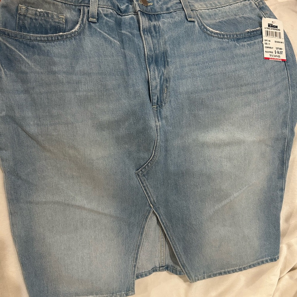 NWT L'AGENCE Light Blue Denim Pencil Skirt